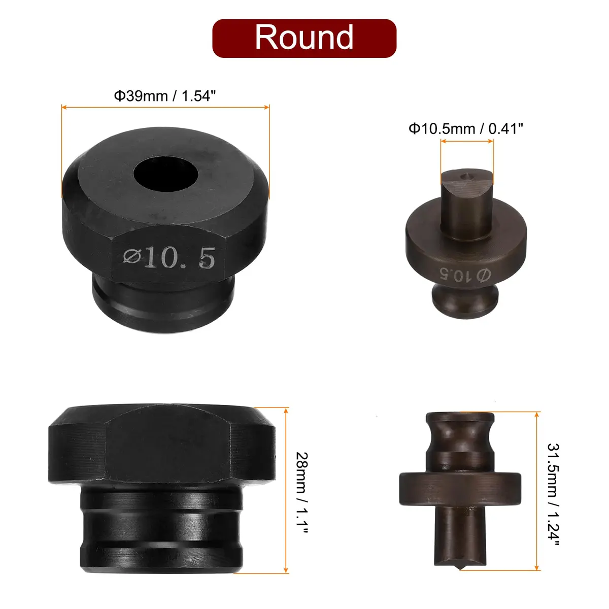 HARFINGTON Hydraulic Hole Punch Die 10.5mm | Precise Round Hole for Steel & Aluminum - view 2