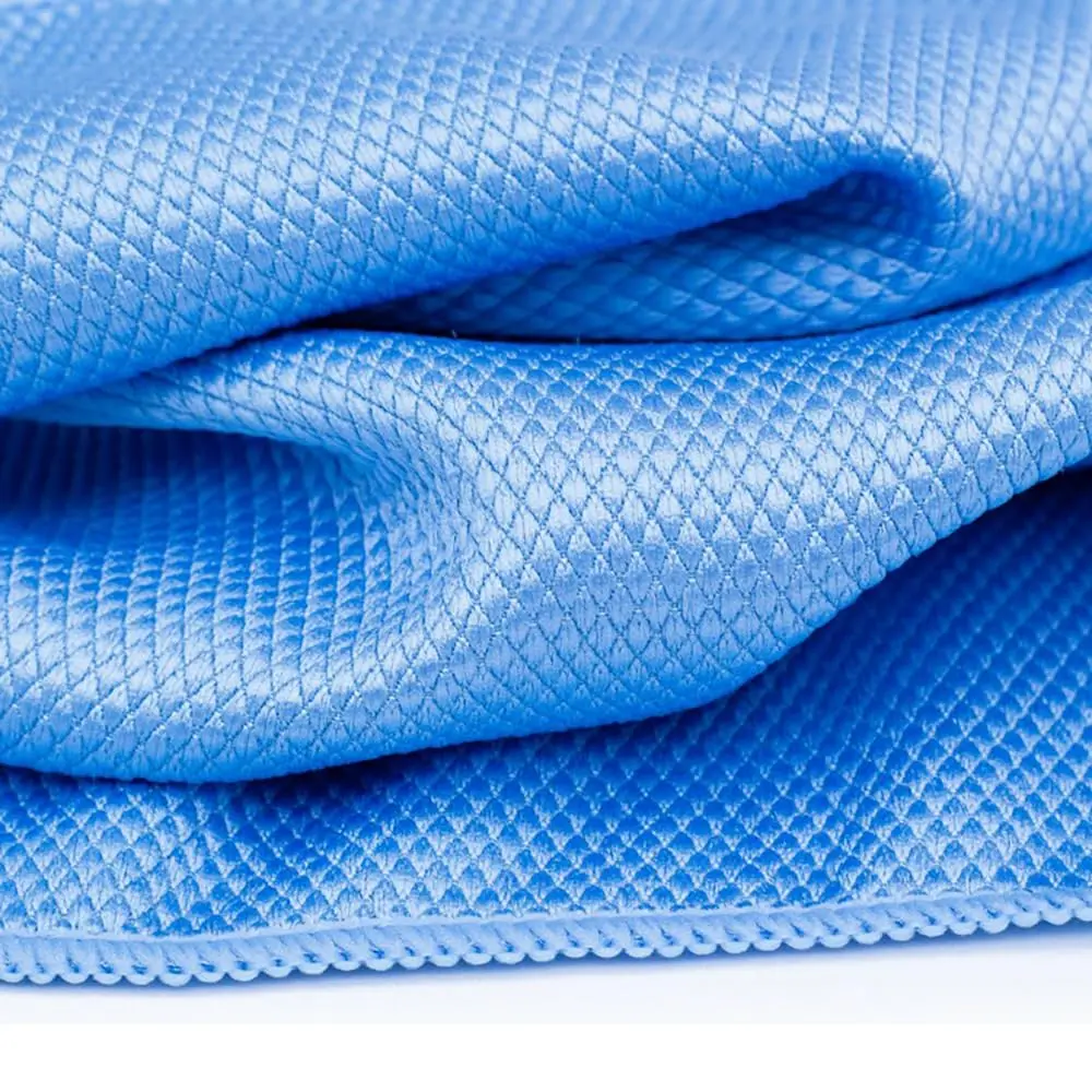 The Rag Company Diamond Weave Glass & Window Towel 40cm x 40cm (16in x 16in) Blue (6-Pack) | Streak-Free Shine for Mirrors & Chrome - view 5
