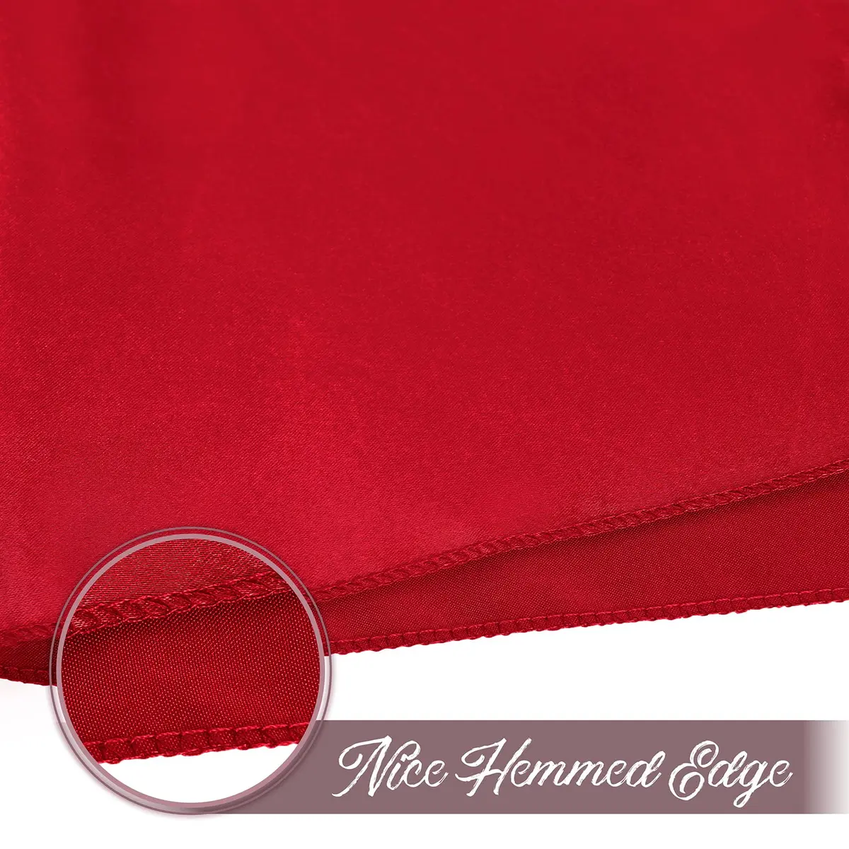 Eychei Satin Napkins, Red, 17" x 17" | Elegant, Durable Polyester for Home & Commercial Use - view 6