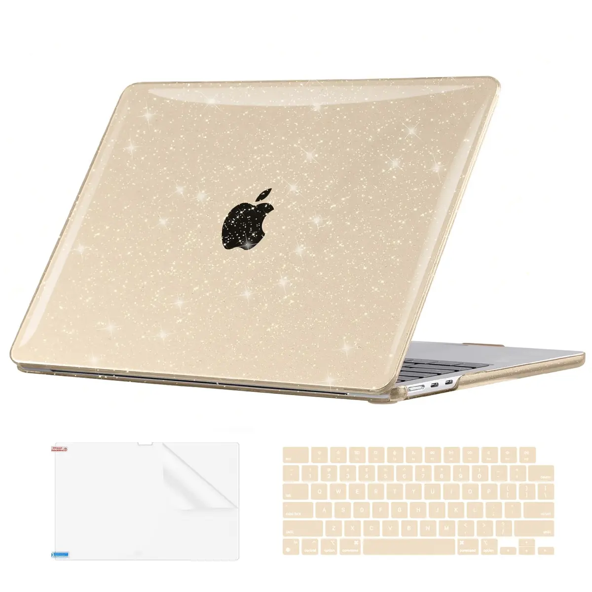 EooCoo Sparkly Case for MacBook Air 13 inch M5/M4/M3/M2 2026-2022 | Starlight Glitter Design - main product image