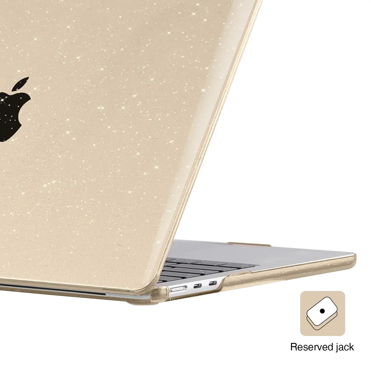 EooCoo Sparkly Case for MacBook Air 13 inch M5/M4/M3/M2 2026-2022 | Starlight Glitter Design - view 2