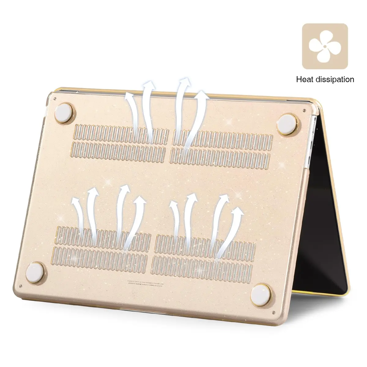 EooCoo Sparkly Case for MacBook Air 13 inch M5/M4/M3/M2 2026-2022 | Starlight Glitter Design - view 3