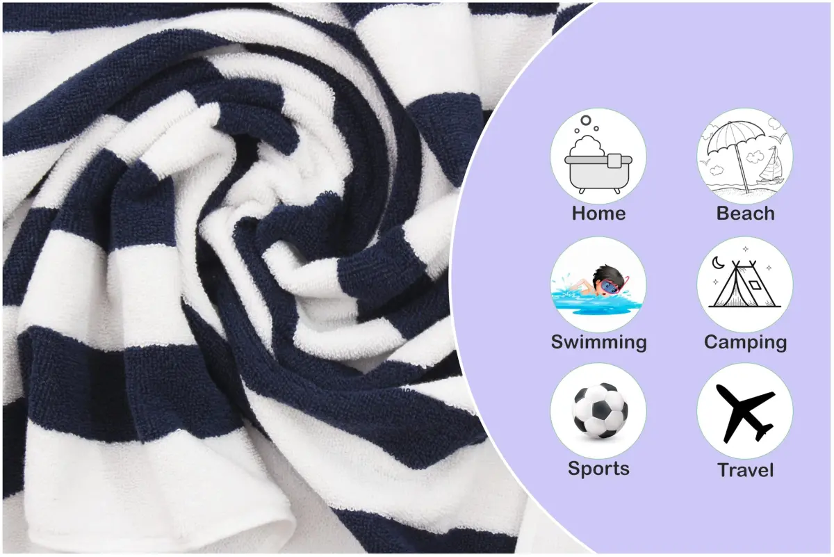 ORIGINAL KIDS Cabana Stripe Wash Cloths - 100% Cotton Set of 12 | 30x30 cm (12x12 Inch) - view 5