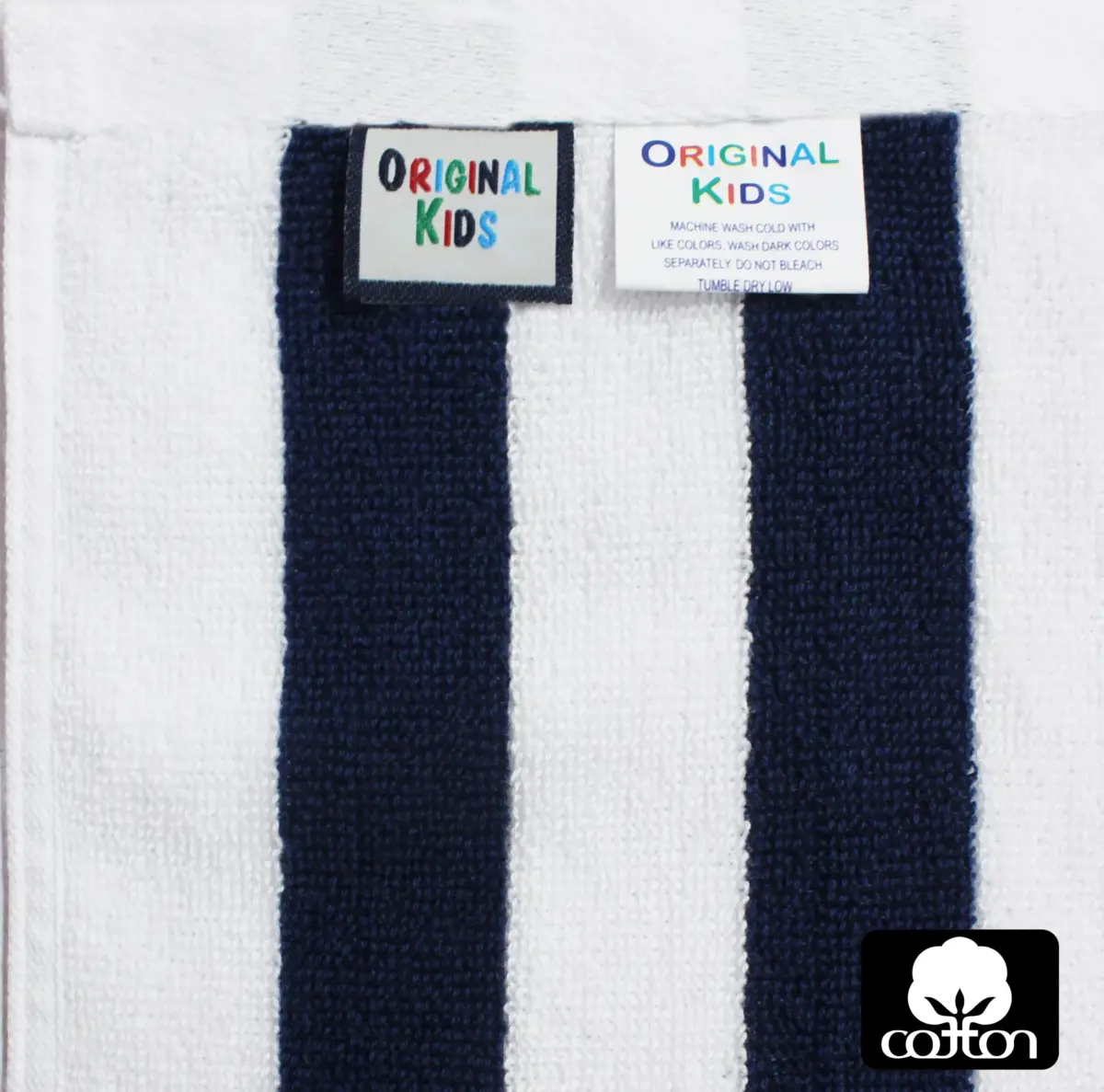 ORIGINAL KIDS Cabana Stripe Wash Cloths - 100% Cotton Set of 12 | 30x30 cm (12x12 Inch) - view 6