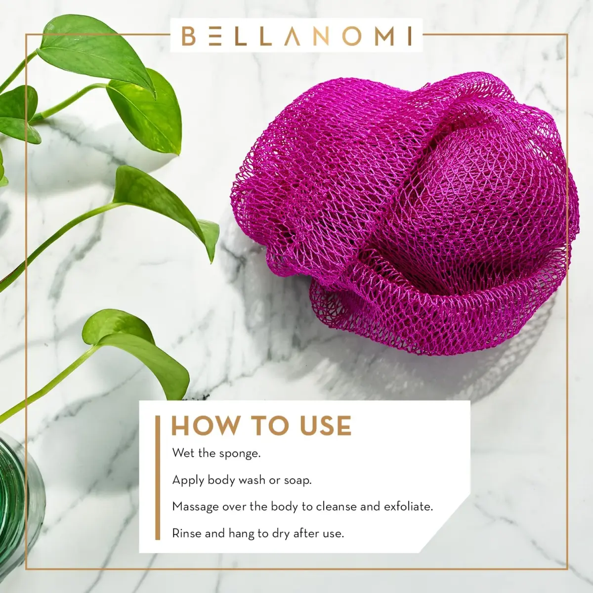 Bellanomi African Exfoliating Net Sponge Emerald Green 114 cm (45 inches) | Authentic Sapo for Deep Exfoliation - view 7