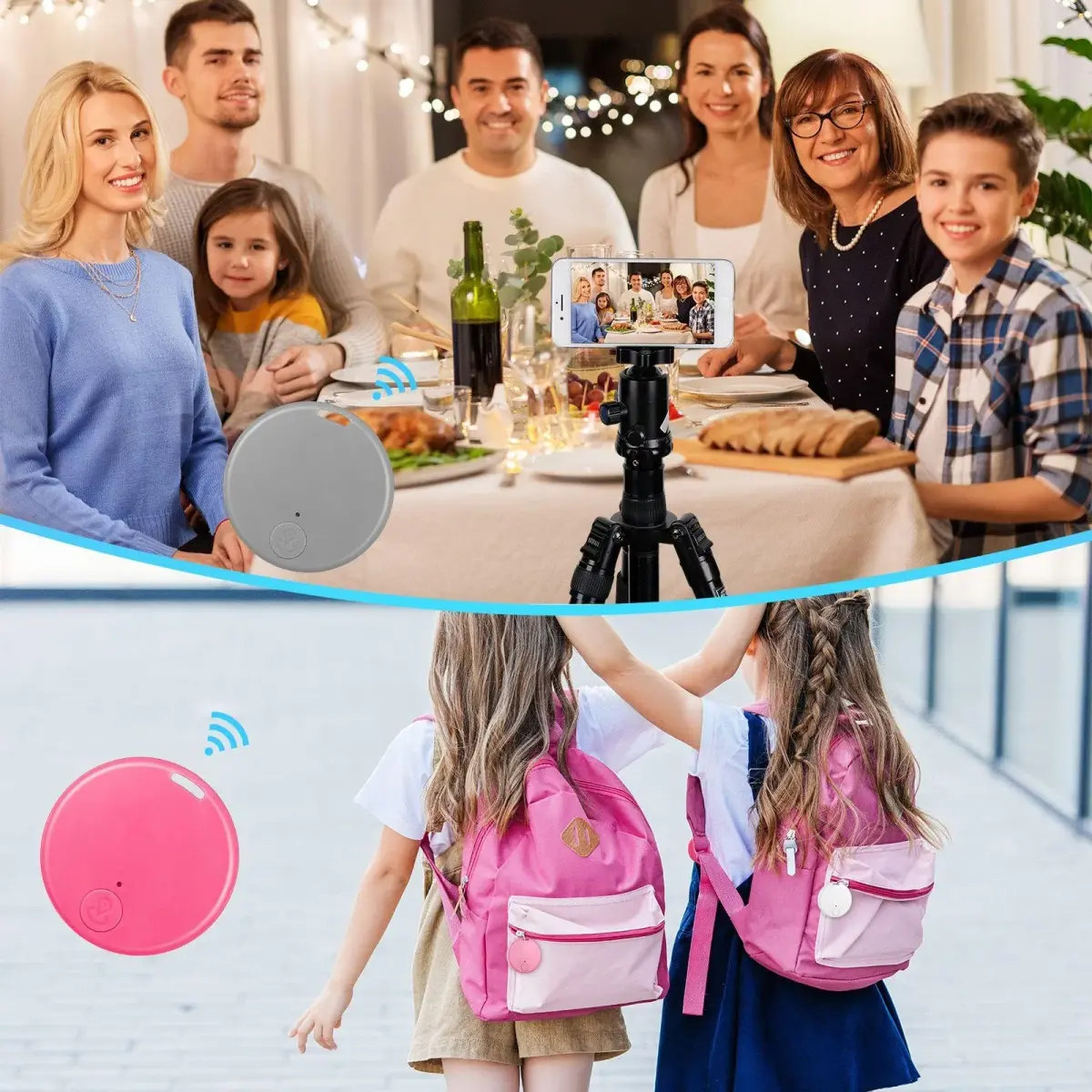 Konohan 5-Pack Smart Item Finder with CR2032 Battery | Bluetooth Tracker for Keys, Wallets, Pets, Luggage (Cute) - view 6