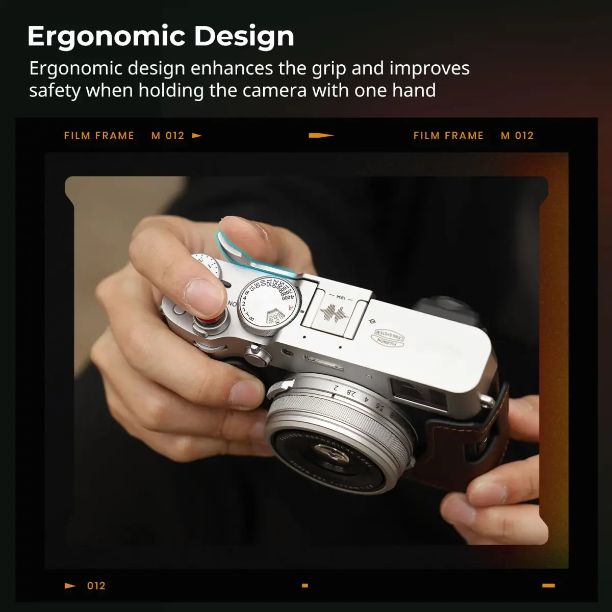 SMALLRIG Thumb Grip with Hot Shoe Cover for FUJIFILM X100VI/X100V (Silver) | Ergonomic Grip with Shutter Button - view 5