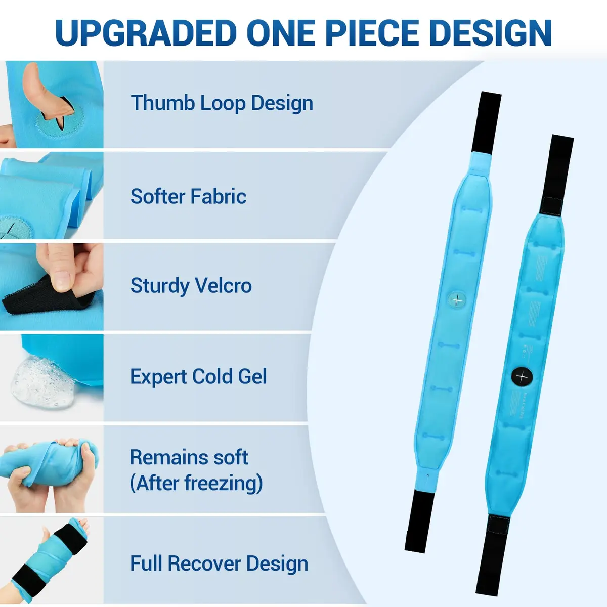 Comfytemp 33" Full Hand Wrist Ice Pack Wrap for Carpal Tunnel Relief | Reusable Cold & Heat Therapy - view 4