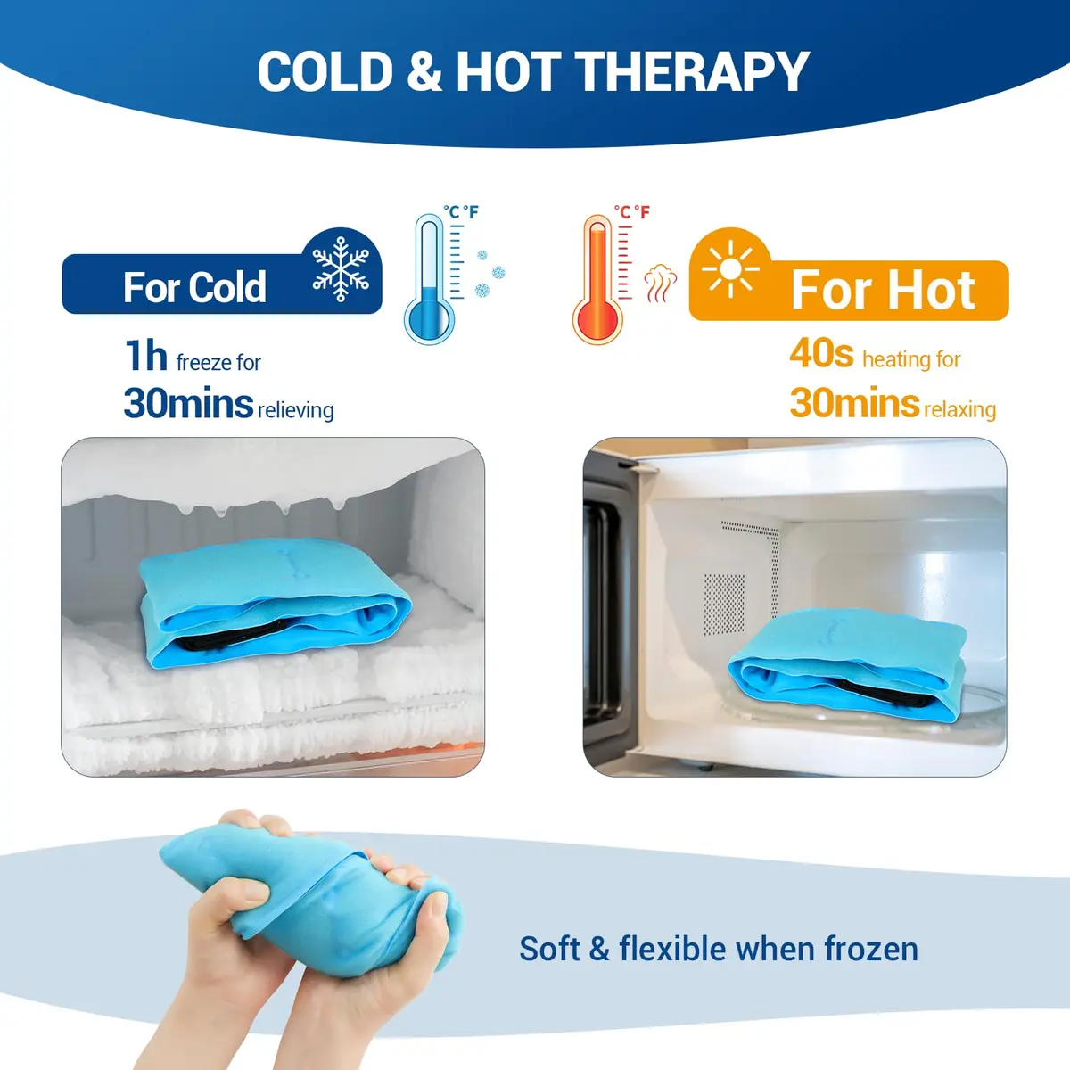 Comfytemp 33" Full Hand Wrist Ice Pack Wrap for Carpal Tunnel Relief | Reusable Cold & Heat Therapy - view 7