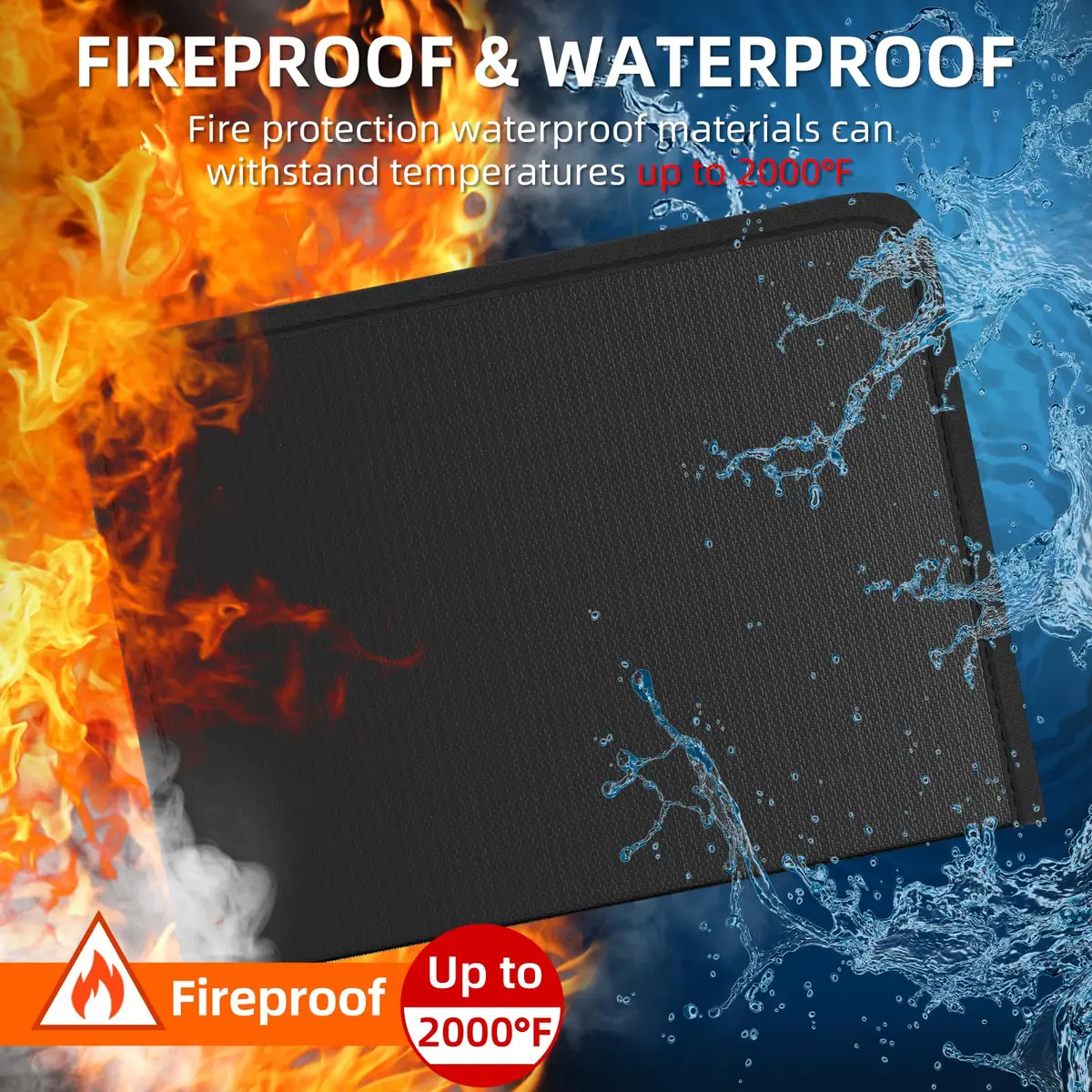 Huolewa Fireproof Accordion File Organizer with 13 Pockets | Waterproof Flame Retardant Document Folder - view 2