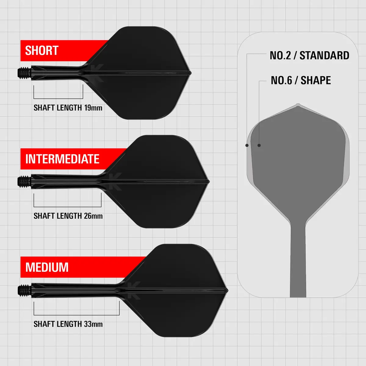 Target Darts K-Flex Integrated Dart Flights and Shafts, No.2 Black (Intermediate) | Pack of 3 Professional Dart Accessories - view 3