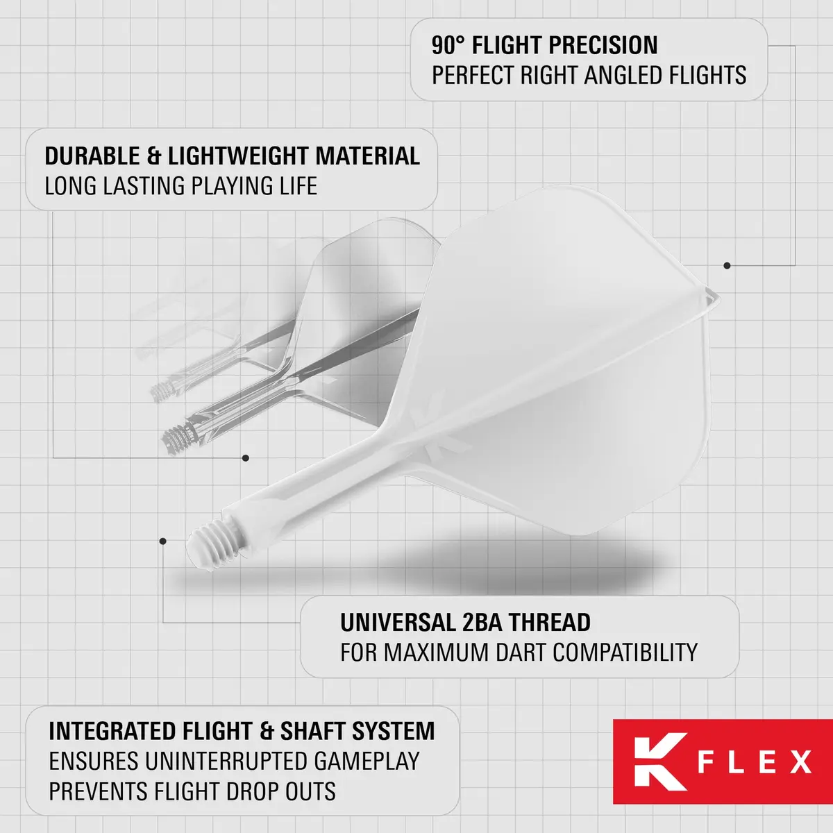 Target Darts K-Flex Integrated Dart Flights and Shafts, Intermediate 26mm (3-Pack) | Professional Dart Accessories for Stable Flight - view 6