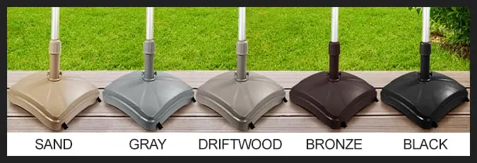 Shademobile Heavy Duty Rolling Umbrella Base with Wheels, Gray | Durable USA-Made Patio Umbrella Support - view 5