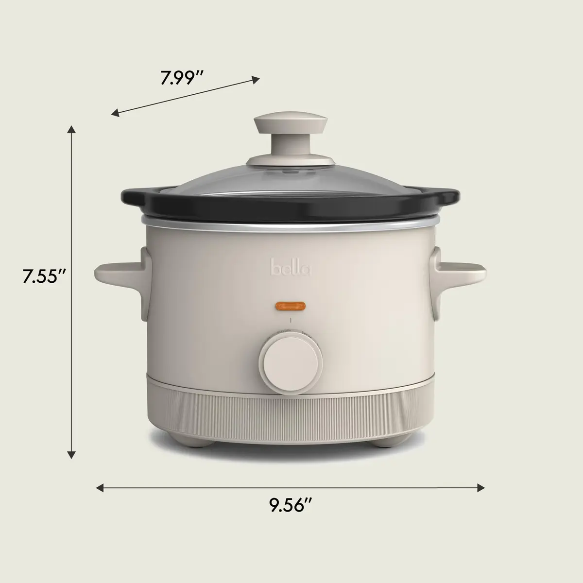 BELLA 1.5 Qt Slow Cooker with 3 Heat Manual Control | Ceramic Nonstick Coating & Dishwasher Safe - view 7