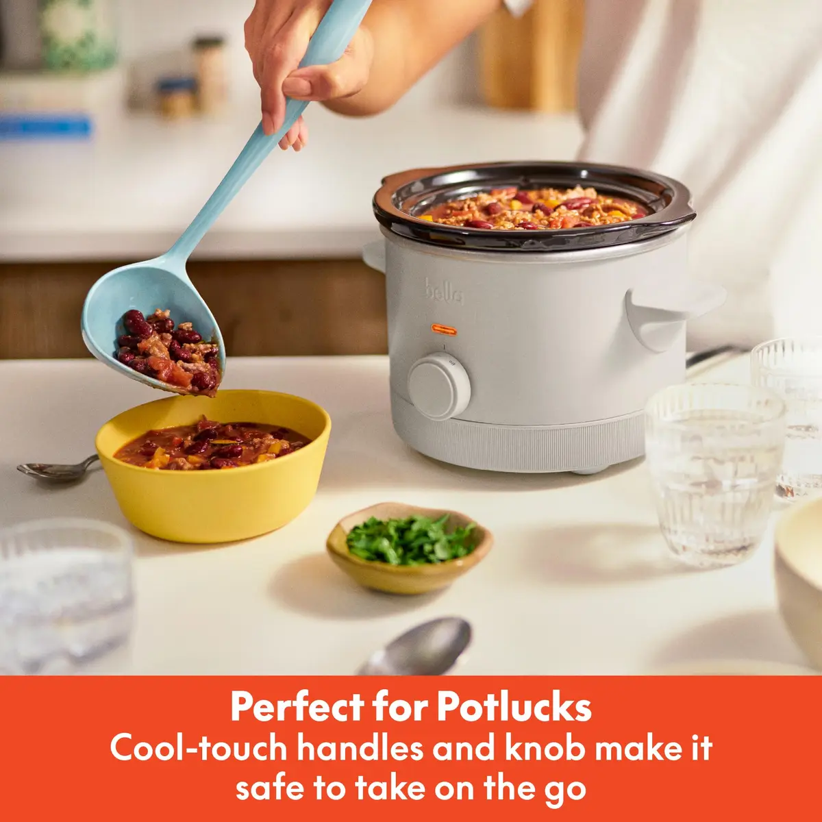 BELLA 1.5 Qt Slow Cooker with 3 Heat Manual Control | Ceramic Nonstick Coating & Dishwasher Safe - view 4