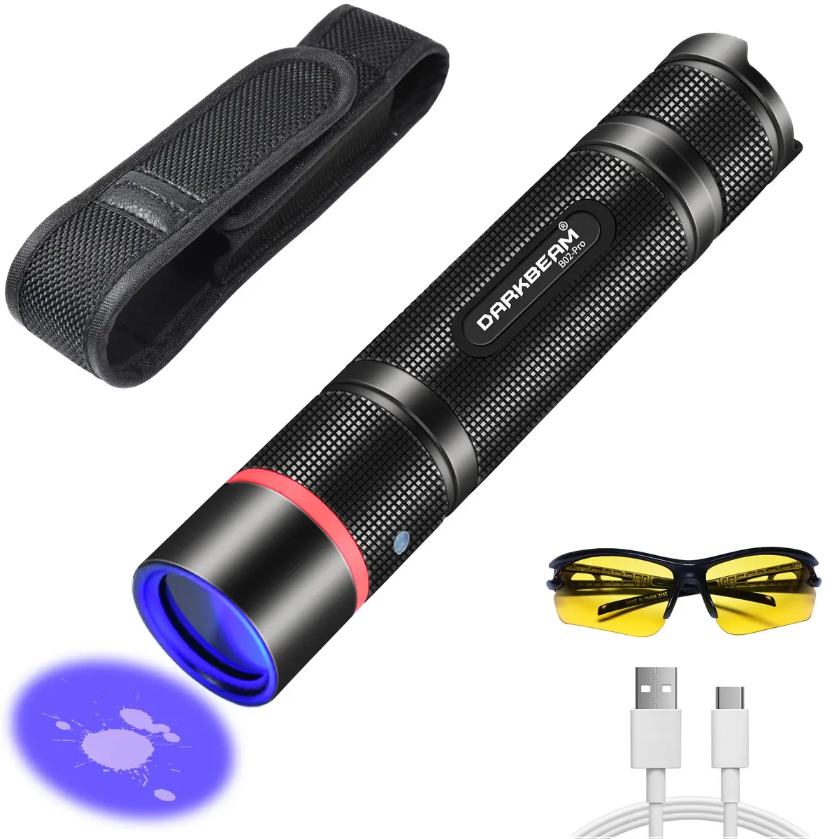 DARKBEAM UV Flashlight 365nm Black Light Woods Lamp | Portable Pet Urine & Currency Detector - main product image