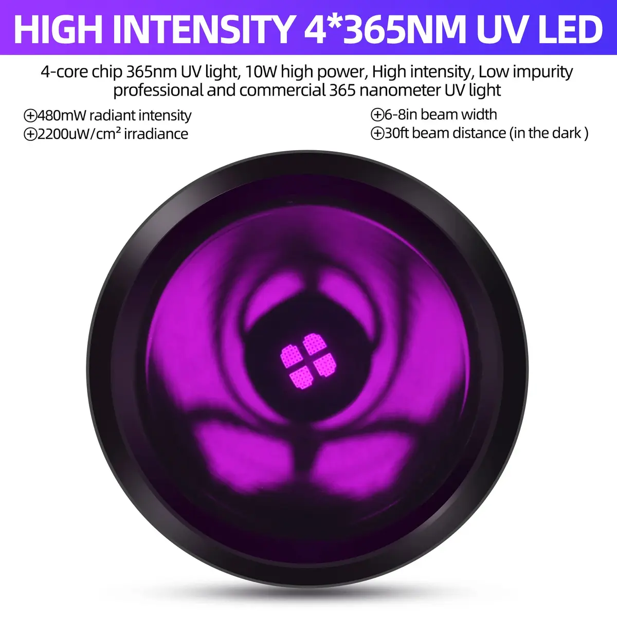 DARKBEAM UV Flashlight 365nm Black Light Woods Lamp | Portable Pet Urine & Currency Detector - view 3