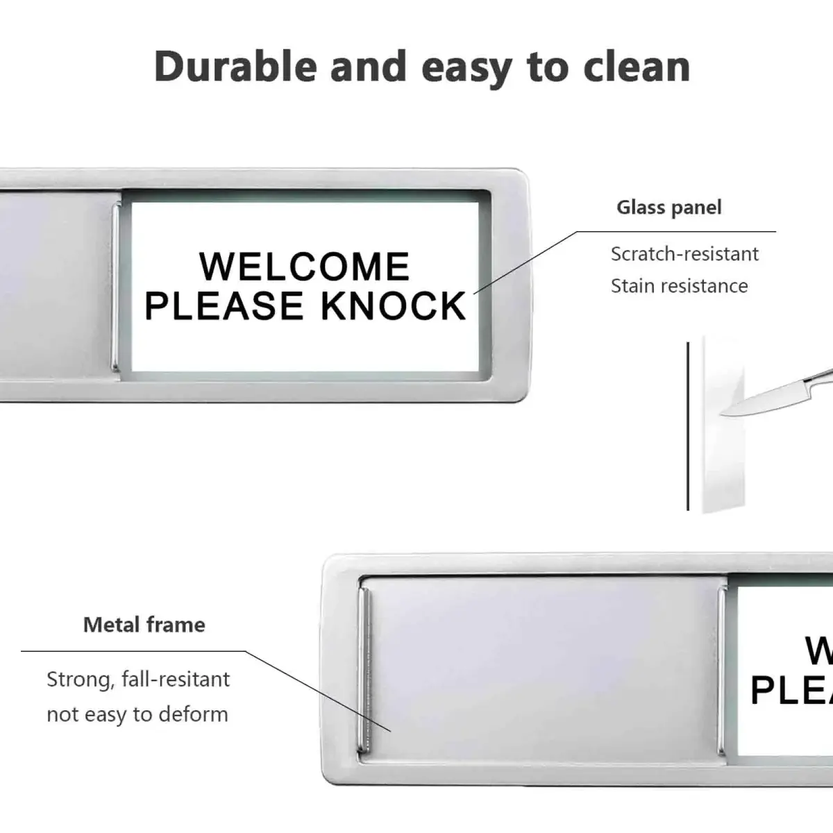 LoYinLo Do Not Disturb Sign 18cm x 5cm | Clear Privacy Indicator for Offices and Homes - view 3