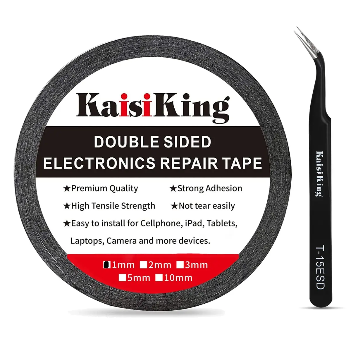 Kaisiking 1mm x 50M LCD Repair Tape Thin Double Sided Tape | Waterproof, Strong Adhesion, High Tensile (70-120 chars) - main product image