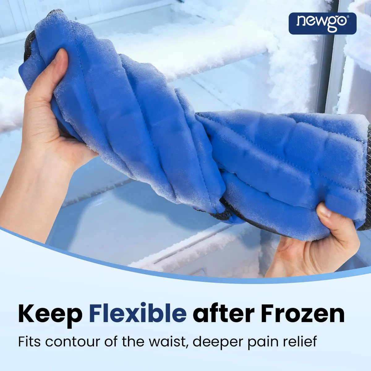 NEWGO Lower Back Ice Pack Wrap with Adjustable Straps, 2 Hours Long-Lasting Cold Therapy | Reusable Gel Pack for Sciatica, Lumbar, Herniated Disc Pain Relief - view 5