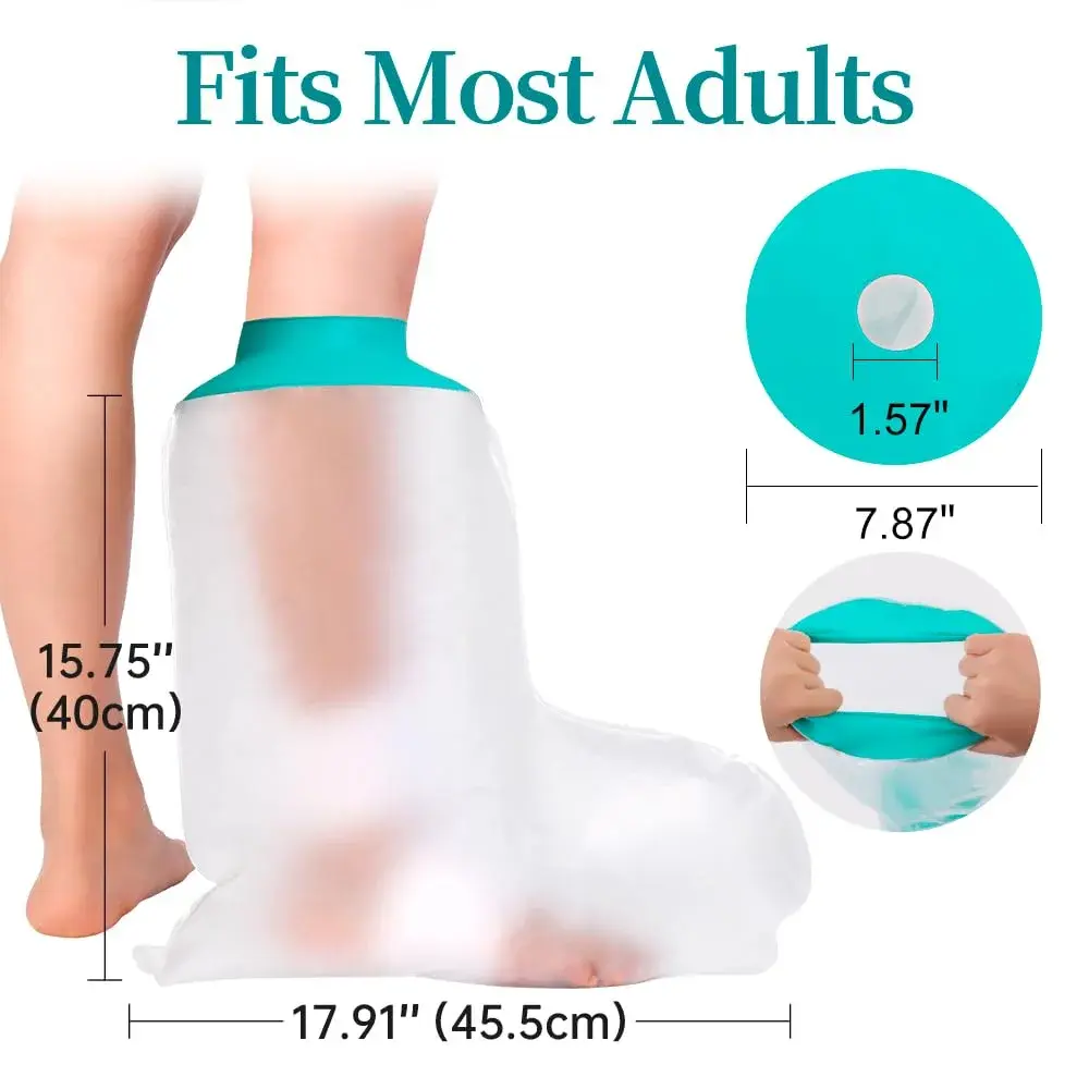 CIVJET Waterproof Leg Cast Cover for Showering, Short Leg Orthopedic Brace with 7.9" Opening Diameter | Durable TPU for Foot/Ankle Injury Recovery - view 3