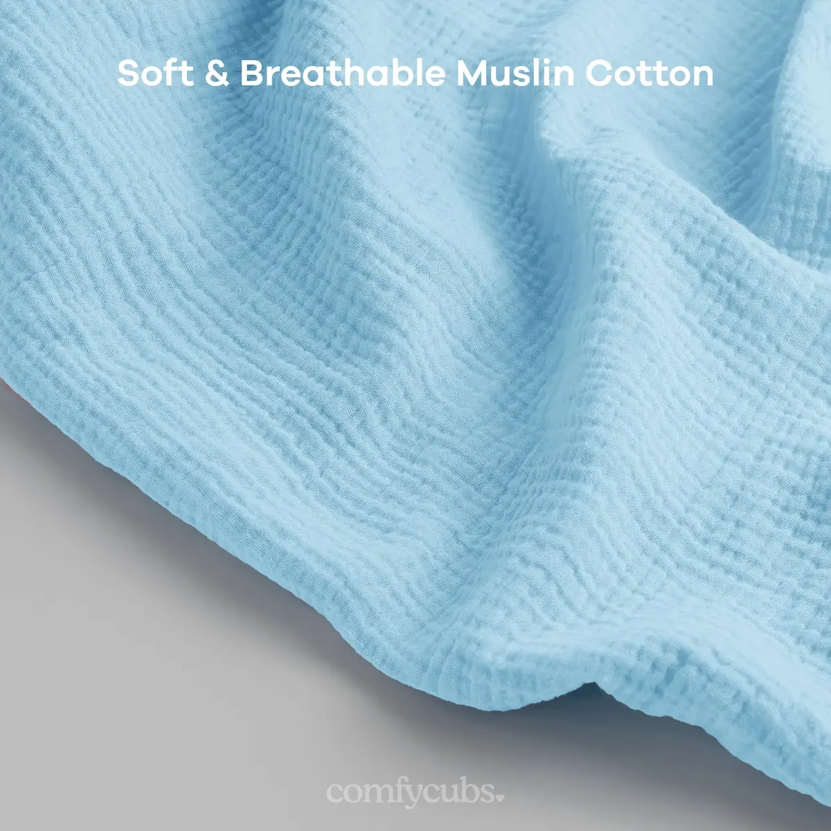 Comfy Cubs Muslin Nursing Cover - 100% Muslin Breastfeeding Cover Sky Blue | Soft & Breathable Baby Nursing Scarf with Adjustable Neck Strap - view 4
