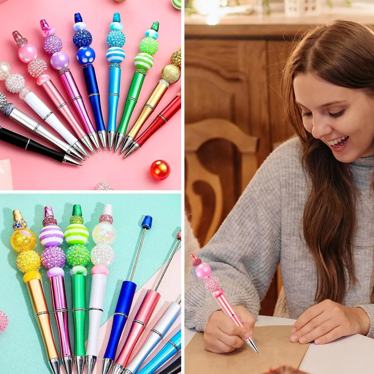Jeacksy Bubblegum Beads 20mm | Colorful Chunk DIY Pen & Jewelry Craft Beads (20mm, 50pcs) - view 6