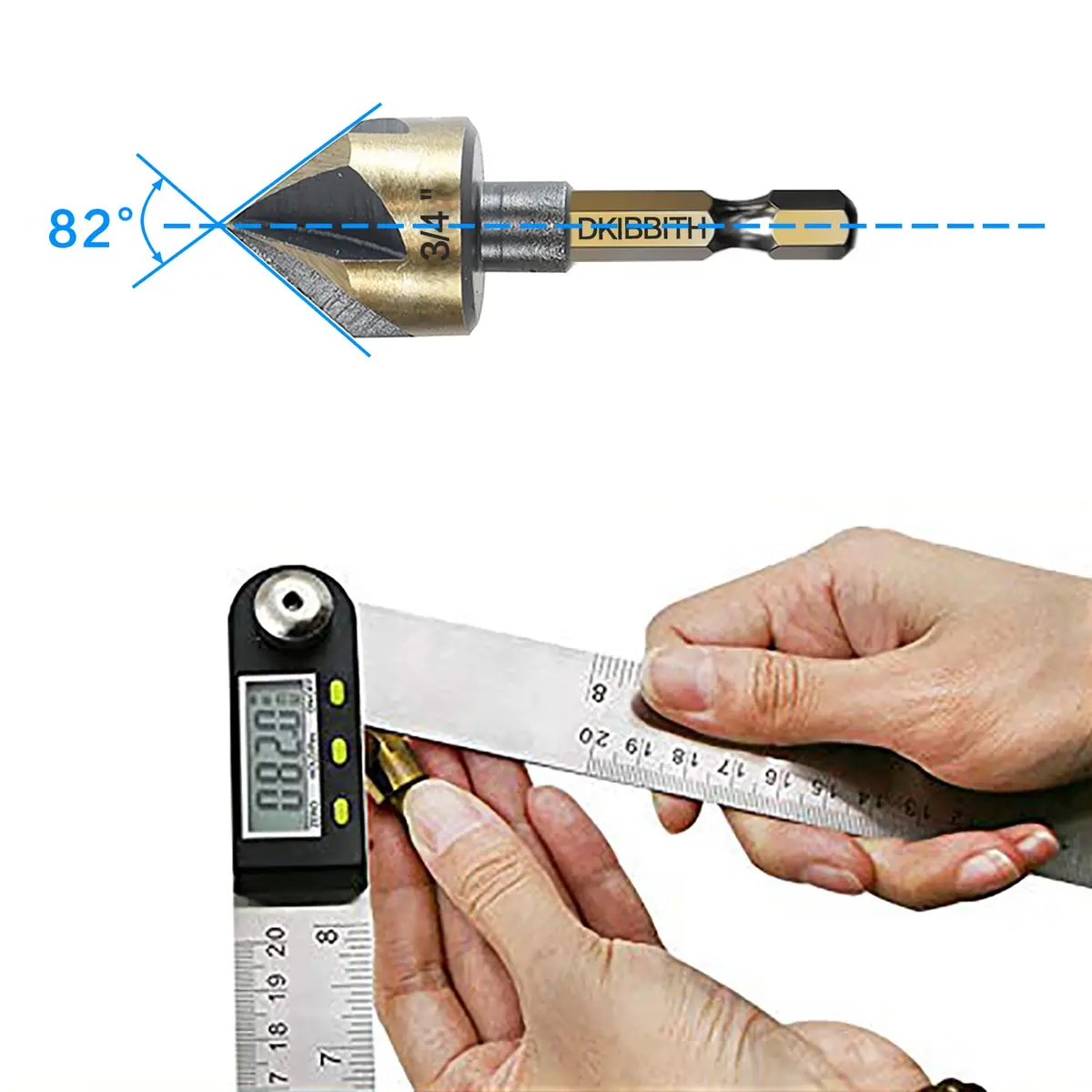 DKIBBITH Countersink Drill Bit Set 5pc 1/4" Hex Shank 82° | Precise, Versatile, Durable - view 5