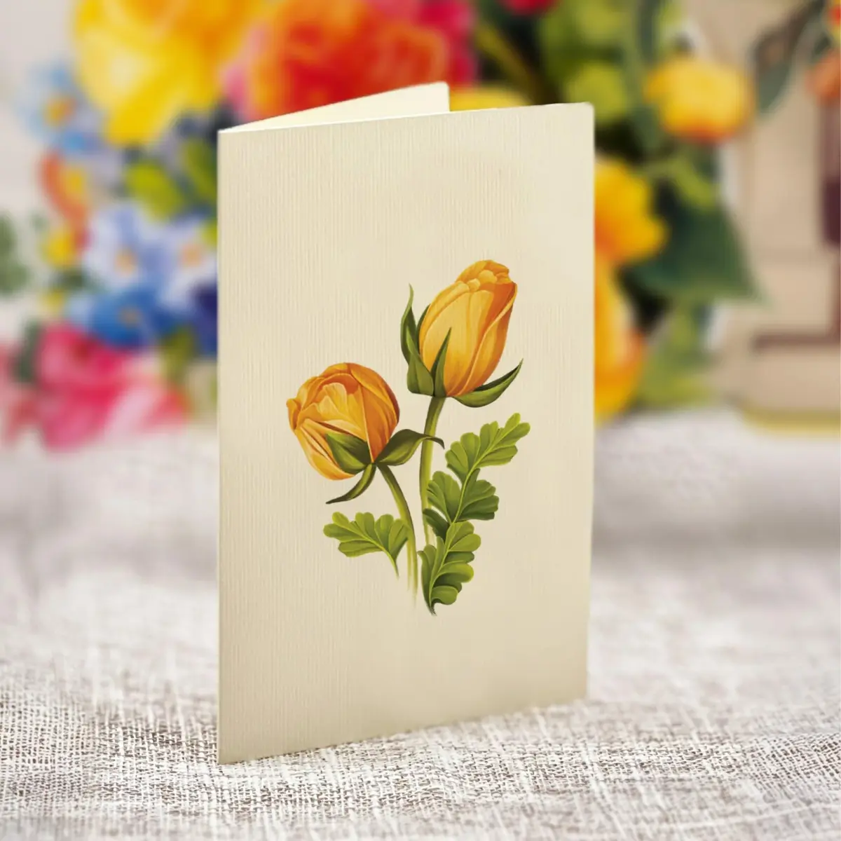 Freshcut Paper Mini Sorbet Roses 5.5” 3D Pop Up Card | Birthday, Thank You, Anniversary, Gifts for Mom, Her | Includes Notecard & Envelope - view 6