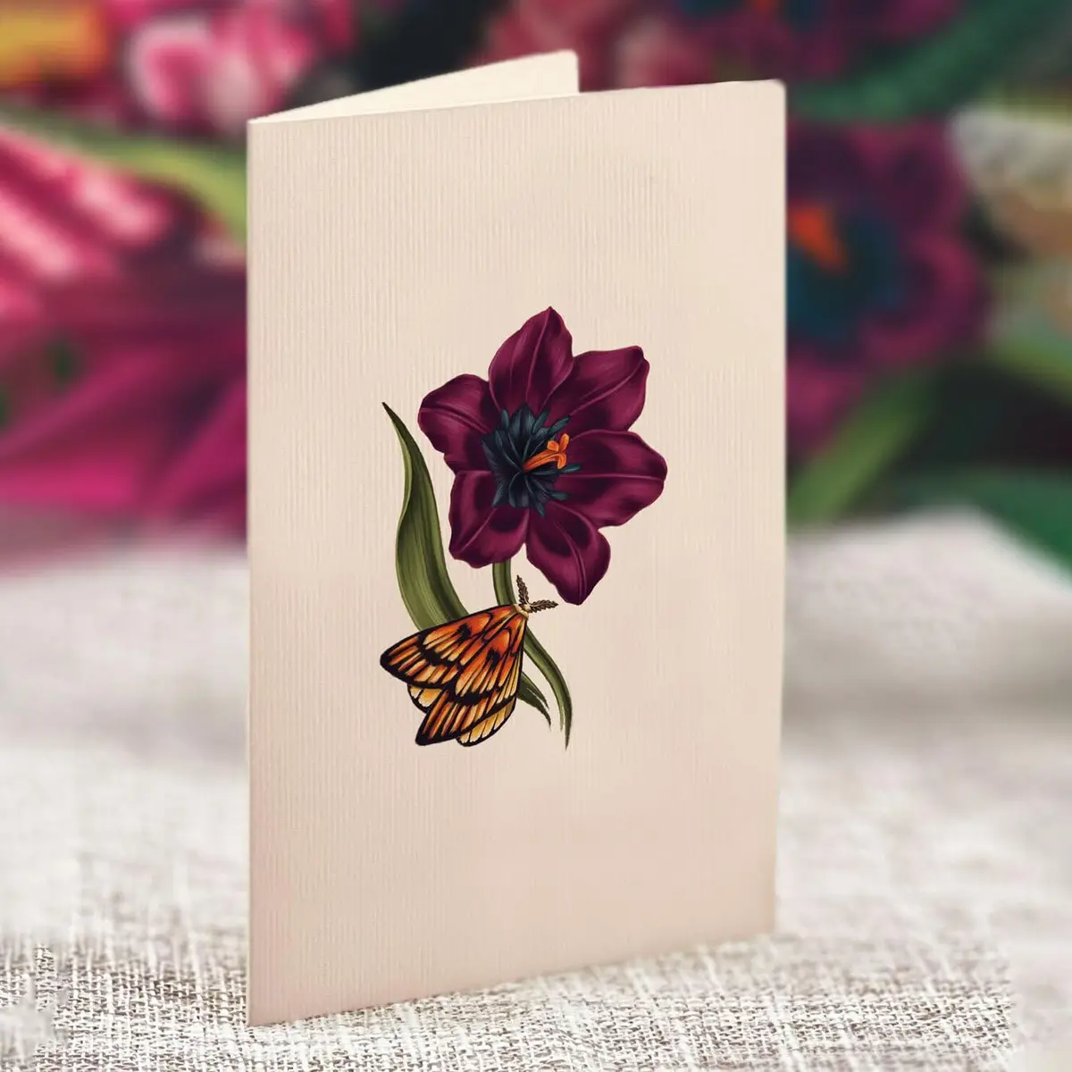 Freshcut Paper Moonlight Garden Pop Up Card 6 Inch | Forever Flower Bouquet with Blank Notecard & Envelope - view 4