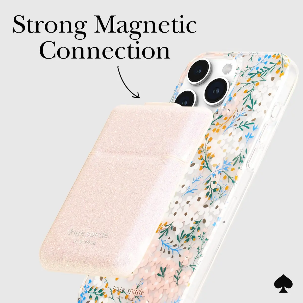 kate spade new york Flip Magnetic Card Holder/Wallet - That Sparkle Pink | Magnetic Flip Wallet for MagSafe Devices - view 5