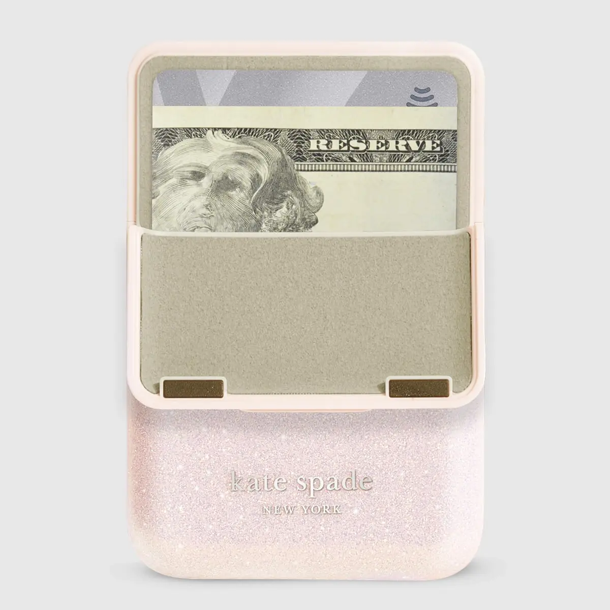 kate spade new york Flip Magnetic Card Holder/Wallet - That Sparkle Pink | Magnetic Flip Wallet for MagSafe Devices - view 2
