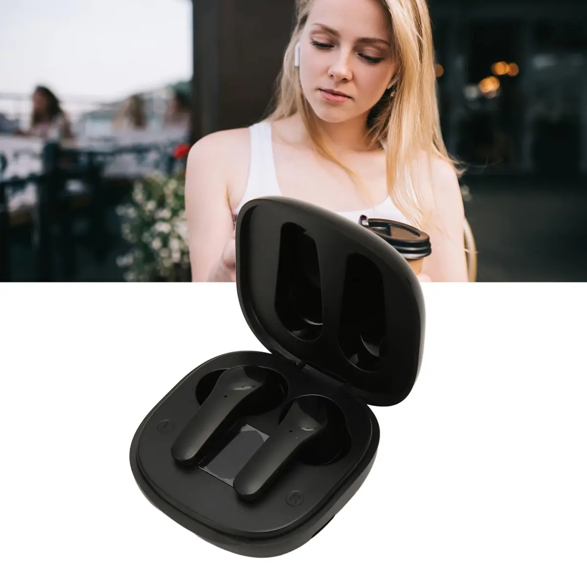 Yunir Translator Earbuds Bluetooth 74 Languages 70 Accents Real Time Simultaneous Translation with Charging Case | Black - view 8