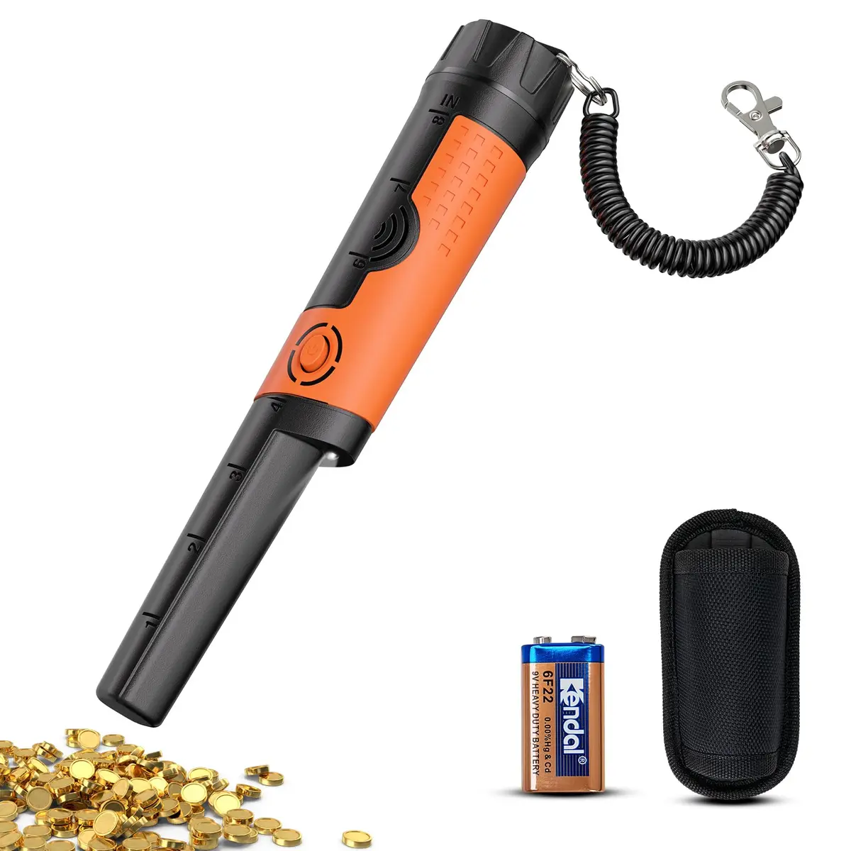 SUNPOW Metal Detector Pinpointer Waterproof Handheld Wand 3.5-inch Depth | 360° Detection for Treasure Hunting - main product image