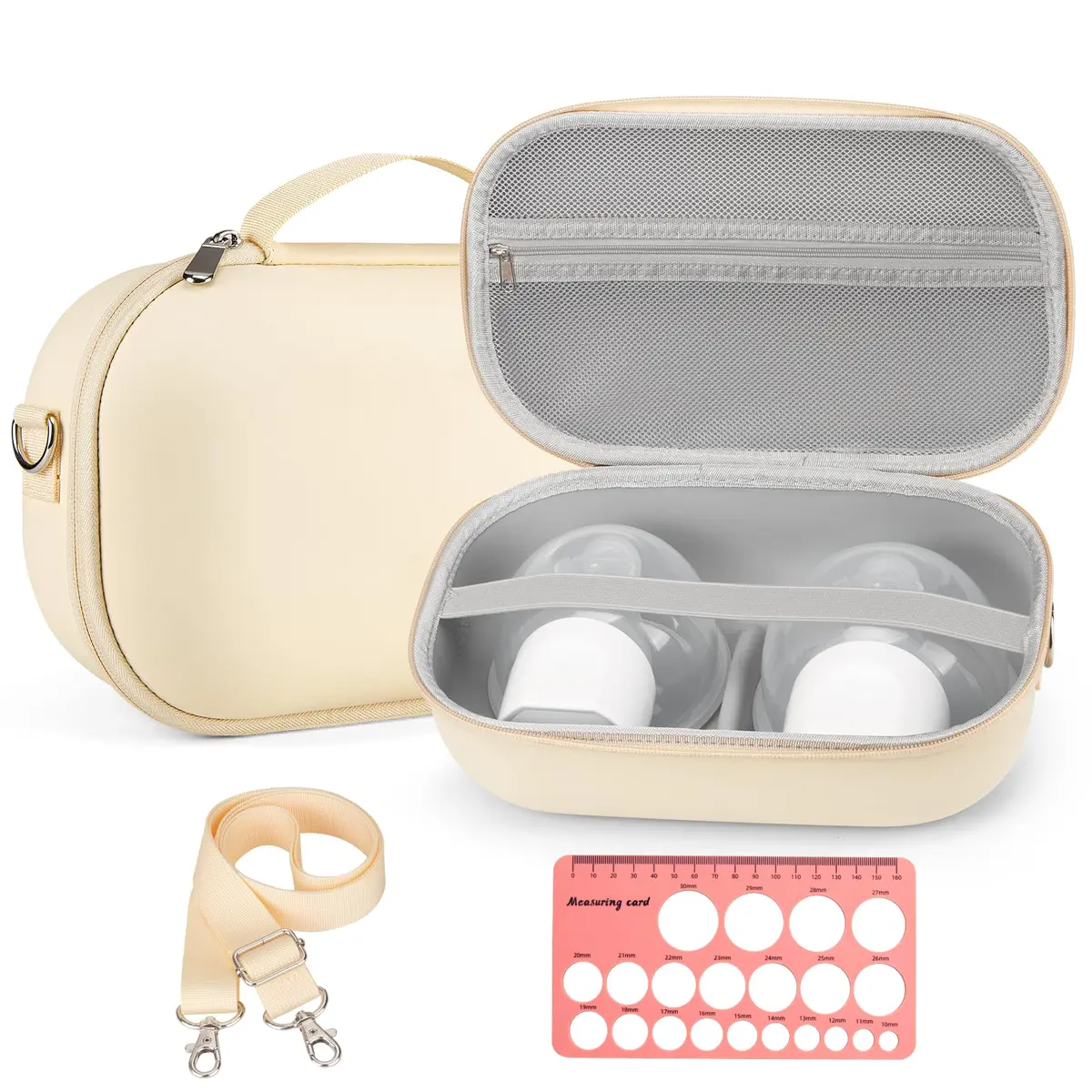 Bjabtan Wearable Breast Pump Bag with Nipple Ruler & Tray | Yellow, Holds 2 Pumps - main product image