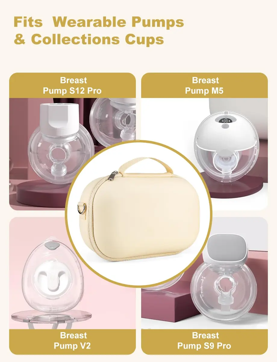 Bjabtan Wearable Breast Pump Bag with Nipple Ruler & Tray | Yellow, Holds 2 Pumps - view 2