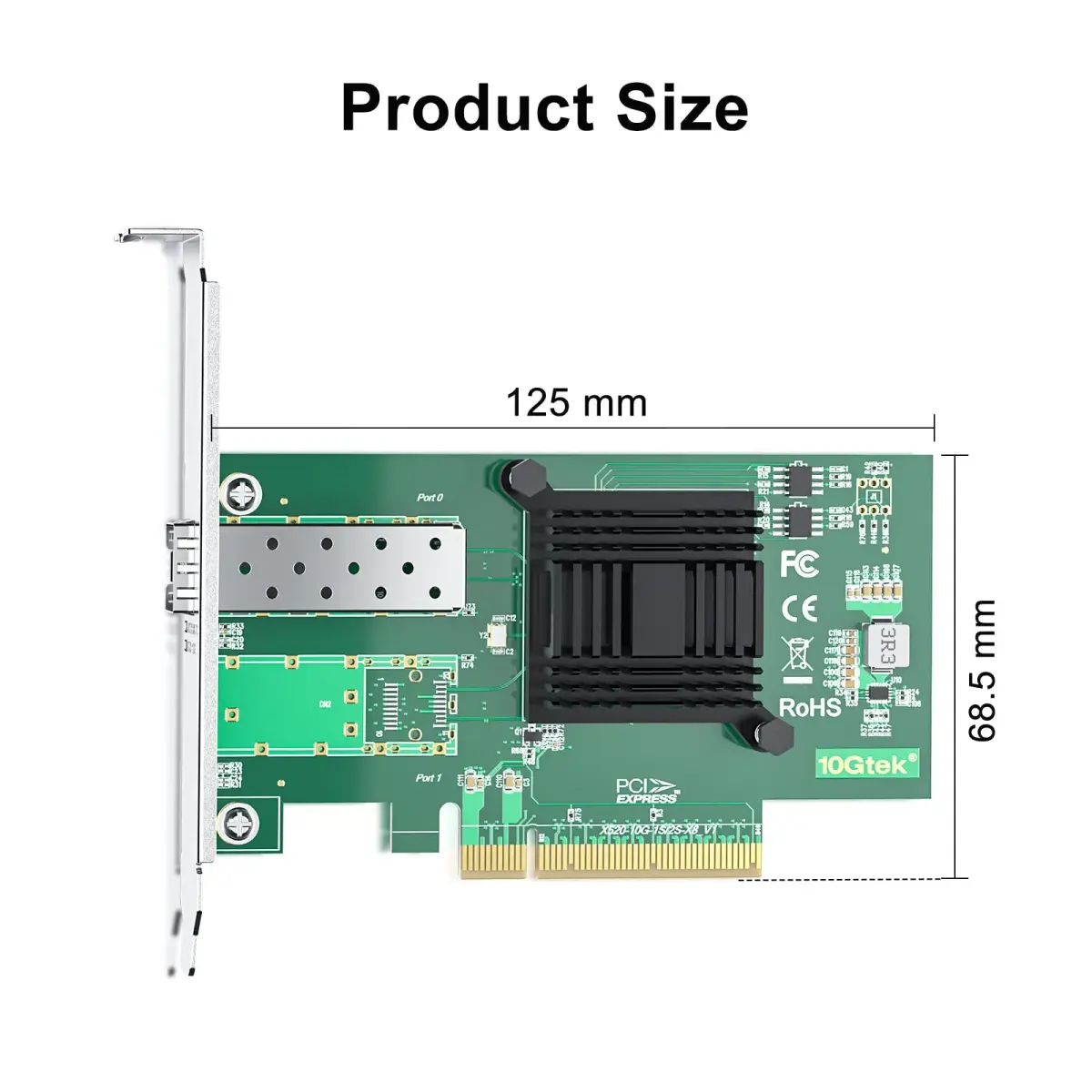 10Gtek 10Gb PCI-E NIC Network Card, Single SFP+ Port, Intel 82599EN Controller, 2-Pack | Supports Windows Server, Linux, VMware - view 4