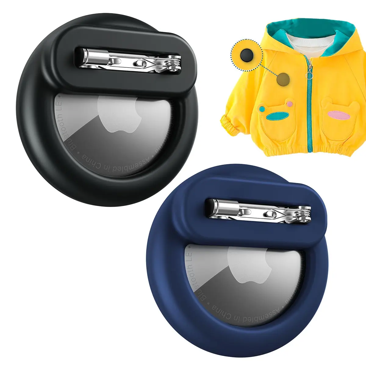 PerfiPro AirTag Holder for Kids 2 Pack Hidden Safety Pin Case Lightweight Anti-Lost - main product image