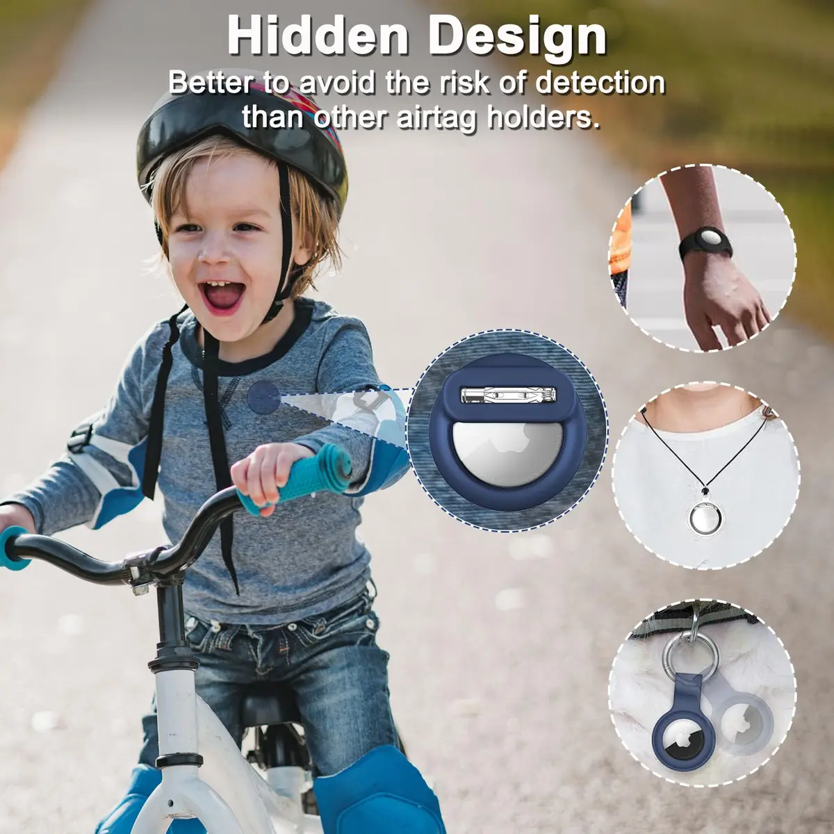 PerfiPro AirTag Holder for Kids 2 Pack Hidden Safety Pin Case Lightweight Anti-Lost - view 3