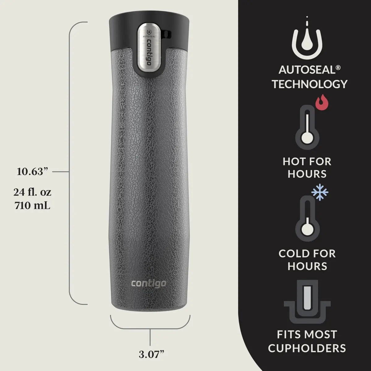 Contigo AUTOSEAL West Loop Vacuum-Insulated Stainless Steel Travel Mug 24 oz | Leakproof, Hot & Cold - view 2