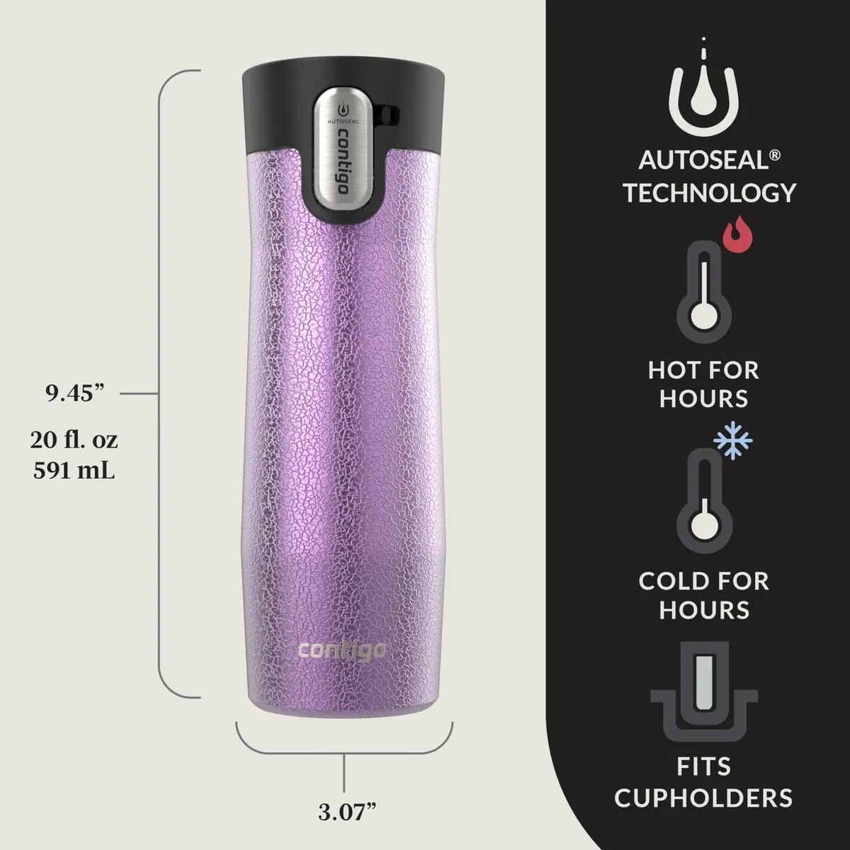 Contigo AUTOSEAL West Loop 20oz Vacuum-Insulated Stainless Steel Travel Mug, 2-Pack | Leakproof & Temperature Retention - view 2