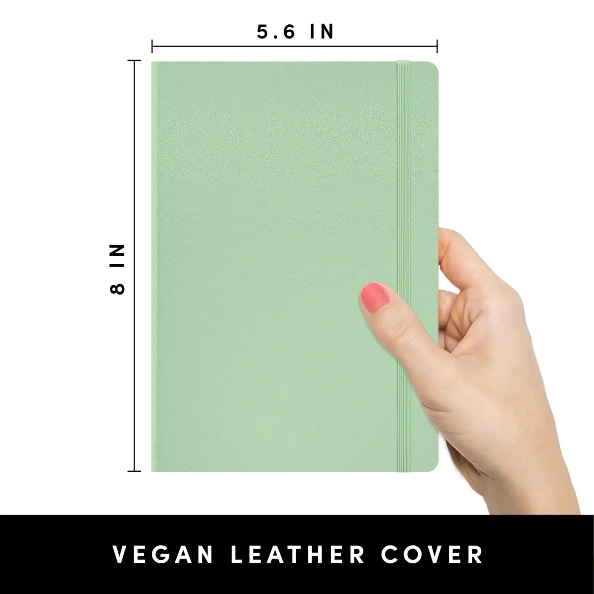PAPERAGE Lined Journal Notebook, Sage Green, 160 Pages, Medium 5.6 in x 8 in | College Ruled Acid-Free 100 GSM Paper - view 2