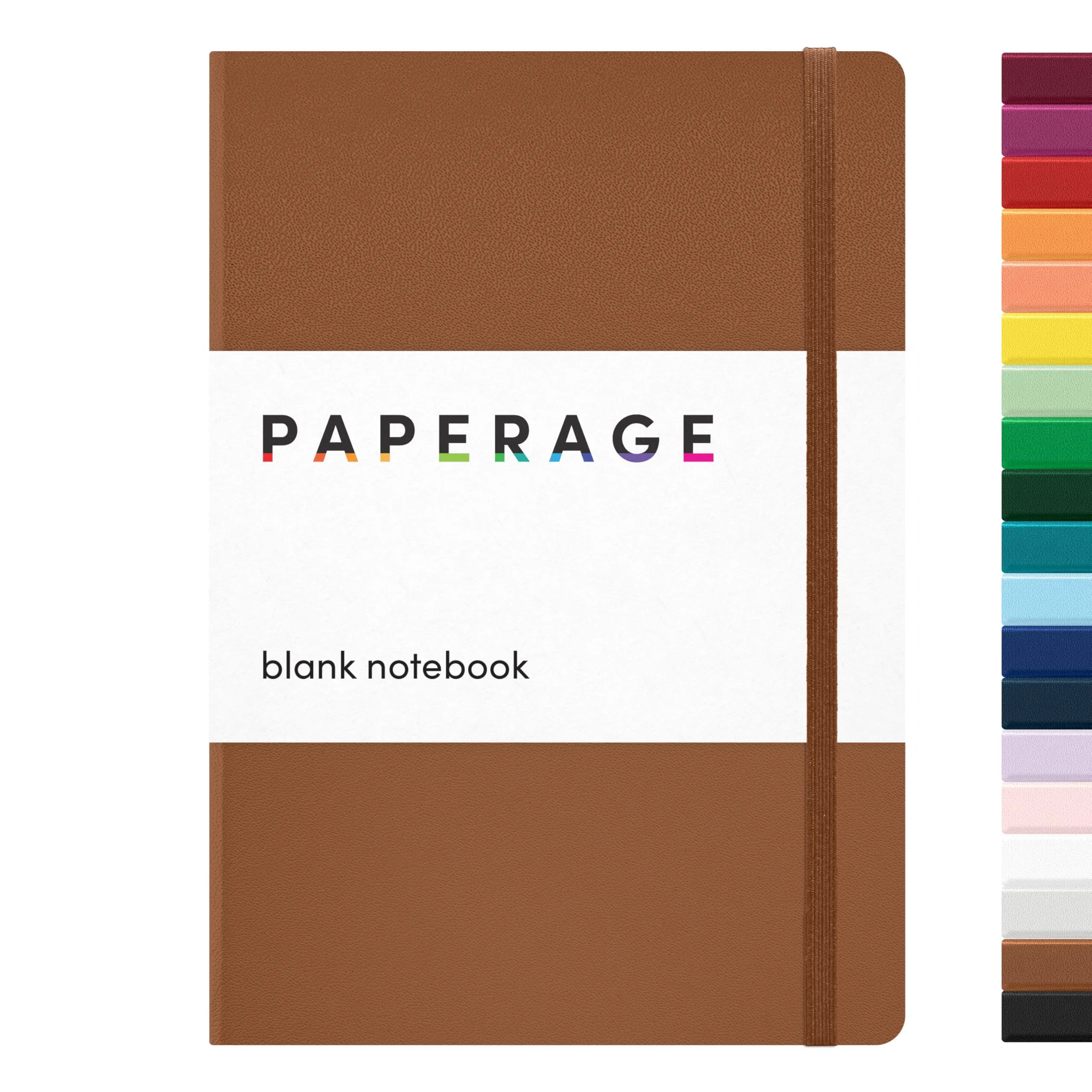 PAPERAGE Hardcover Journal Notebook (Cognac), 5.6 x 8 in | Premium 100 GSM Blank Paper - main product image