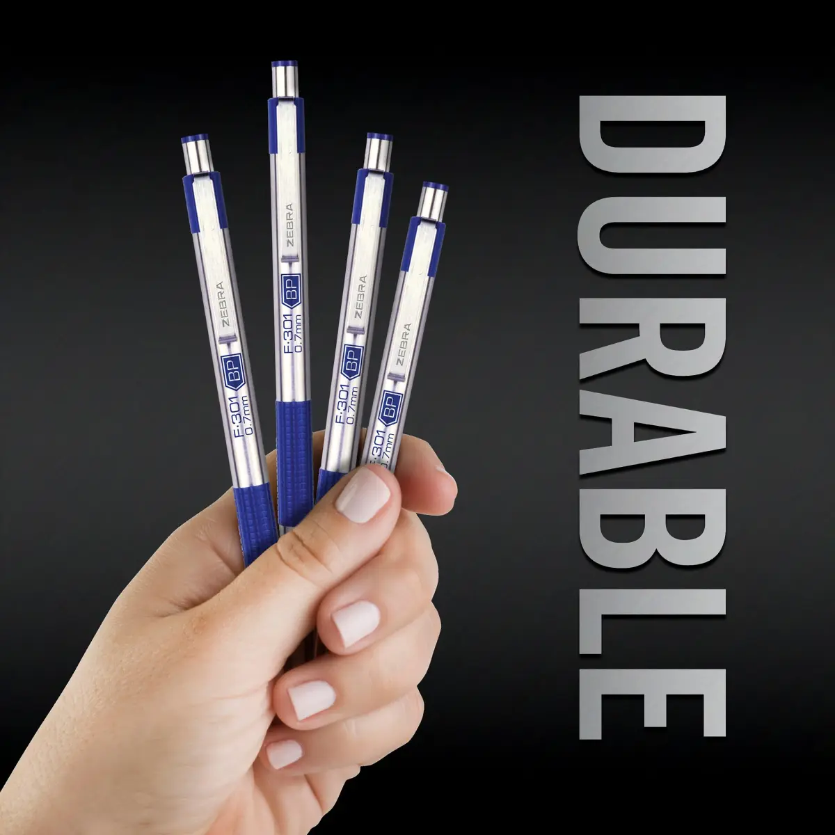 Zebra Pen F-301 Signature Series Retractable Ballpoint Pen, 0.7mm, Black Ink, Sage Earth Tone Accents with Blue C Barrel, 4-Pack - view 2