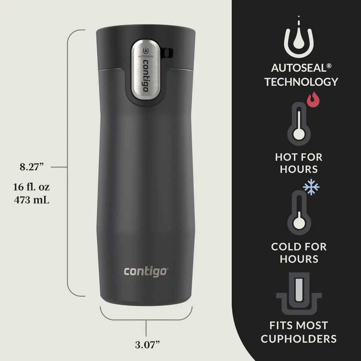 Contigo West Loop 3.0 Stainless Steel Travel Mug, 16oz | Leakproof, Hot & Cold 11/24h - view 5