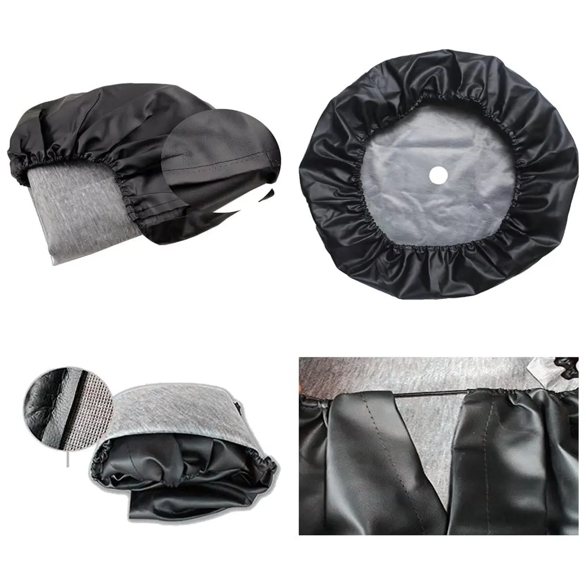 IUSCUST Compass Rose Spare Tire Cover with Backup Camera Hole for Wrangler JL 18" (32"-34" Diameter) | Protects Spare Tire from Elements - view 9