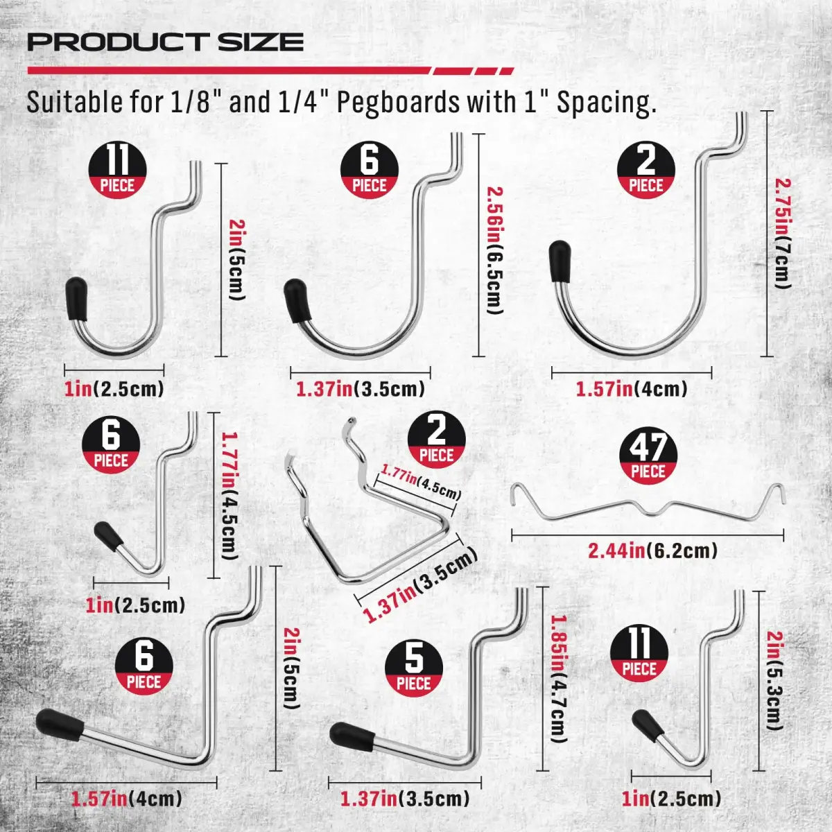 SEDY 121-Piece Pegboard Hooks Set with Bins & Utility Hangers | Black Metal Organizer for Garages & Workshops - view 4