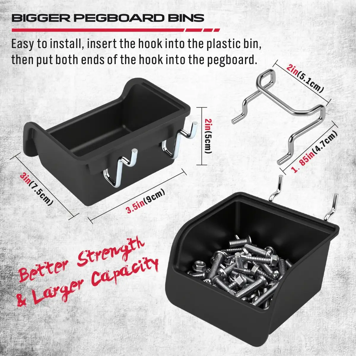 SEDY 121-Piece Pegboard Hooks Set with Bins & Utility Hangers | Black Metal Organizer for Garages & Workshops - view 5