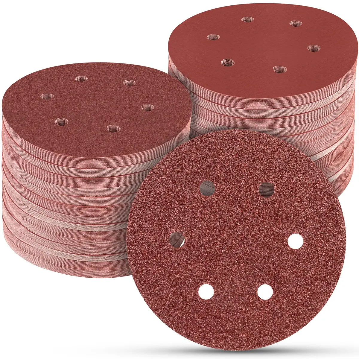 POTUINOM 100 PCS 6 Inch (150mm) Sanding Discs Hook & Loop Aluminum Oxide Grit Assortment | Random Orbital Sander Sandpaper - main product image