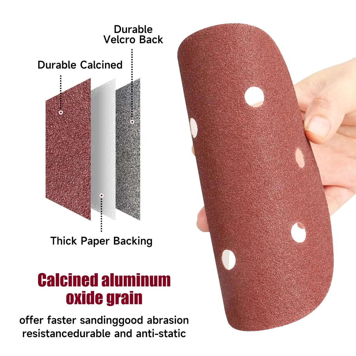 POTUINOM 100 PCS 6 Inch (150mm) Sanding Discs Hook & Loop Aluminum Oxide Grit Assortment | Random Orbital Sander Sandpaper - view 4